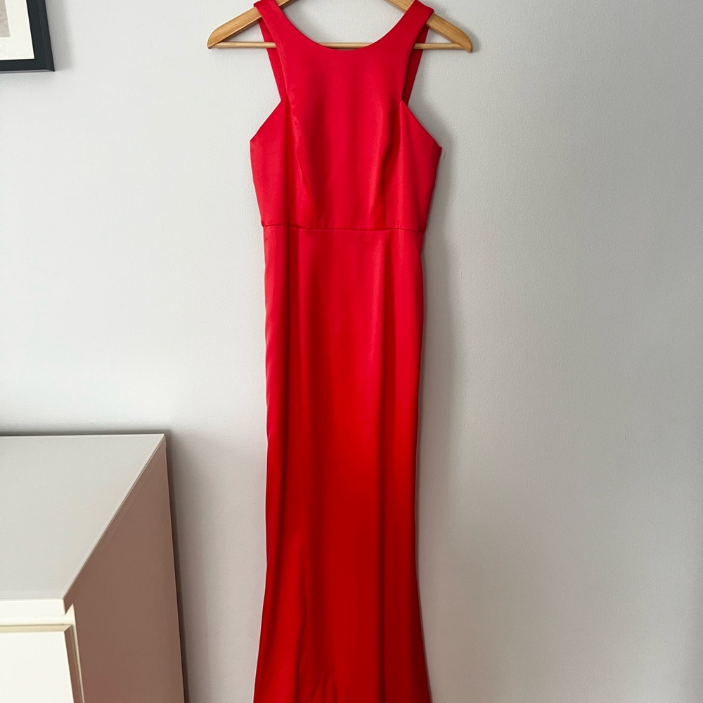 BCBGeneration Coral Satin Gown
